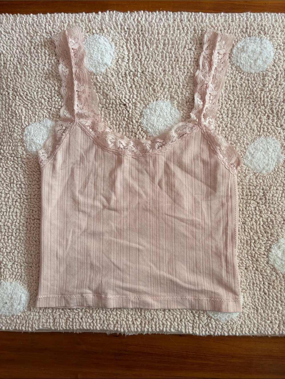 Light Pink Lace Tank Top